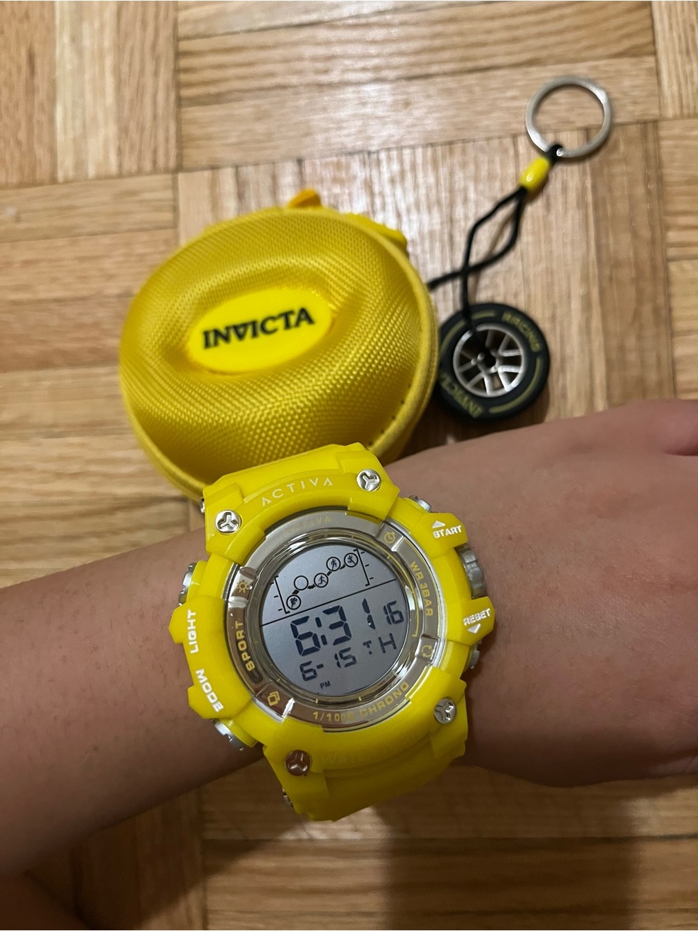 Activa x Invicta 50mm Yellow Digital Sport Watch + Case NWT